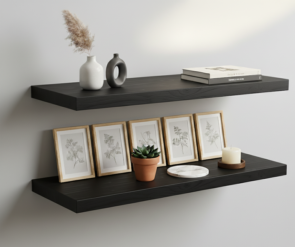 Set de  2 Repisas Flotantes 60x20 cms