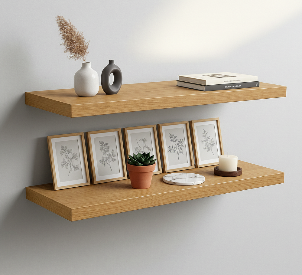 Set de  2 Repisas Flotantes 60x20 cms